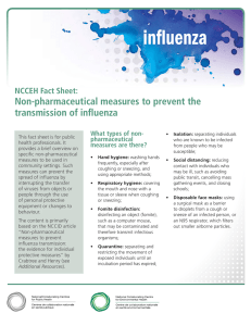 Non-pharmaceutical measures to prevent the transmission of influenza