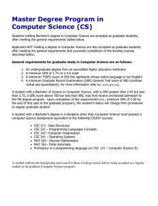 Master Degree Program in Computer Science (CS)