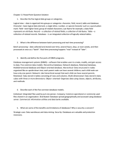 Chapter 11 PowerPoint Question Solution Describe the five logical