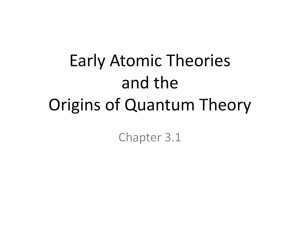 Early Atomic Theories and the Origins of Quantum Theory