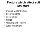 Factors which affect soil structure