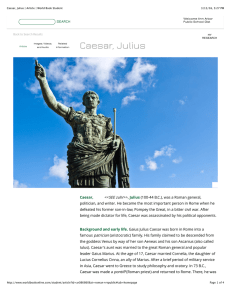 Caesar, Julius | Article | World Book Student