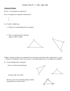Class Notes Triangle Congruence