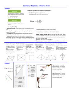 Geometry—Segment 2 Reference Sheet