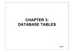CHAPTER 3: DATABASE TABLES