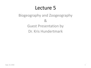 Biogeography and Zoogeography