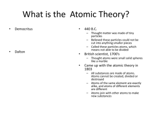 The Atomic Theory