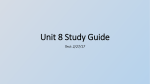 Unit 8 Study Guide