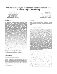 An Empirical Analysis of Sponsored Search Performance in Search
