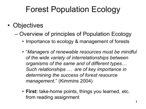 Forest Population Ecology