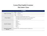 Lesson Plan-English Grammar The Future Tense