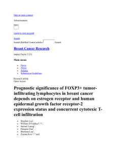 Prognostic significance of FOXP3+ tumor