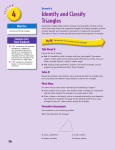 Identify and Classify Triangles Identify and Classify Triangles