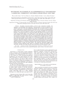 secondary succession in an experimentally fragmented