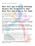 Back Pain and Sciatica Workshop - Somerset Family Physical Therapy