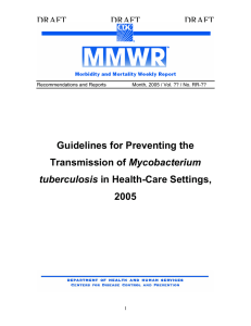 Guidelines for Preventing the Transmission of Mycobacterium