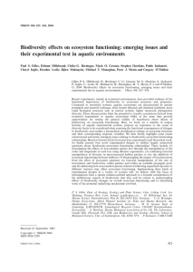 Biodiversity effects on ecosystem functioning: emerging issues and