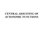 06 Central adjusting of autonomous functions