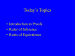Introduction to Proofs, Rules of Equivalence, Rules of