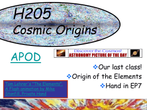 The Origin of the Elements - Indiana University Astronomy