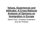 Values, Experiences and Attitudes: A Cross-National