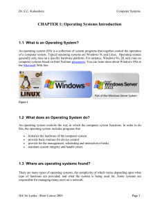 1.1 What is an Operating System? - Department of Electronic and