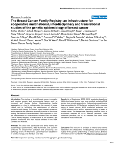 The Breast Cancer Family Registry: an infrastructure for cooperative