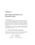 Chapter 1 Descriptive Statistics for Financial Data