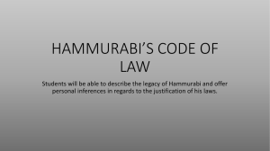 HAMMURABI`S CODE OF LAW