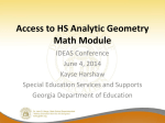2014 IDEAS Conference - Curriculum Access for Analytic Geometry