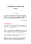 Excel For Introductory Statistical Analysis