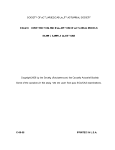 Exam C Sample Questions Fall 2009