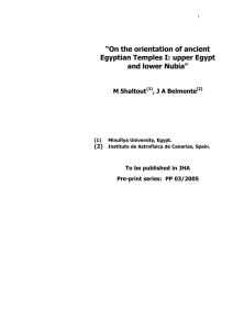 On the orientation of ancient Egyptian Temples I: upper Egypt