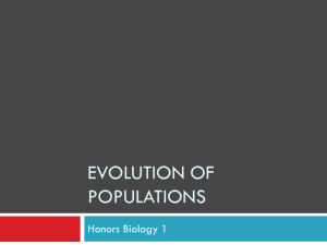 Evolution of Populations