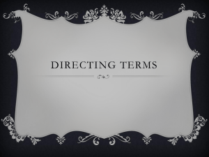 Directing Terms - Educational Theatre Association