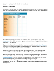 Lesson 5 - Routes of Exploration to the New World Section 1