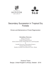 Secondary Succession in Tropical Dry Forests