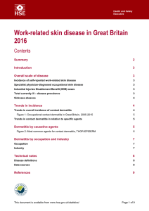 Work-related skin disease in Great Britain 2016