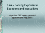 6.2 Day 1 Solving Exponential Equations