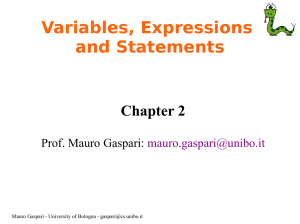 Variables, Expressions and Statements