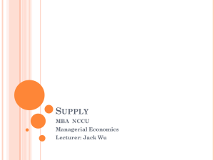 MBA Managerial Economics Supply Summer 2015