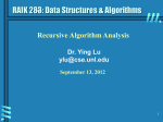 Analysis of Recursive Algorithms