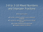 3-8 Mixed Numbers and Improper Fractions