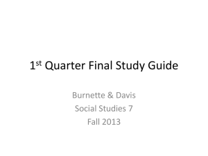 1st Quarter Final Study Guide