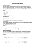 Inequalities in One Variable