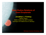 Mass-Radius Relations of Giant Exoplanets
