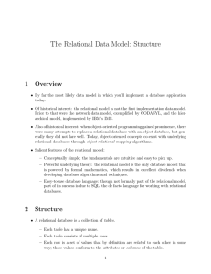 The Relational Data Model: Structure