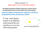 Physics Section 7.3 Apply Kepler*s Laws of Planetary