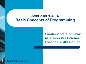 Basic Concepts of Programming