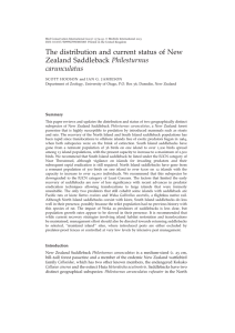 The distribution and current status of New Zealand Saddleback